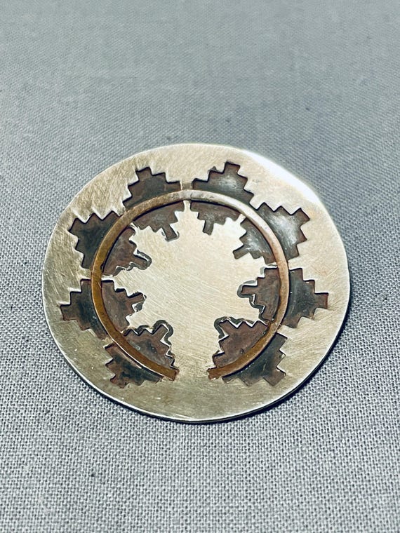 Fabulous Vintage Native American Navajo Sterling Silver Pin Signed Fabulous Vintage Native American Navajo Sterling Silver Pin Signed
