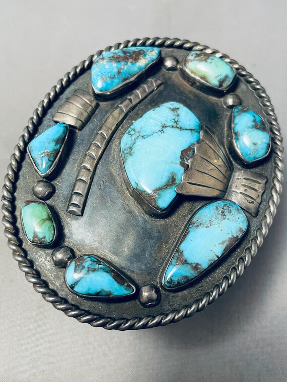 Heavy 127 Gram Vintage Native American Navajo Morenci Turquoise Sterling Silver Bracelet Heavy 127 Gram Vintage Native American Navajo Morenci Turquoise Sterling Silver Bracelet