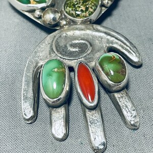 Native American Eine Der Besten Santo Domingo Damale Türkis Sterling Silber Halskette Machen Sie ein Angebot Bild 3