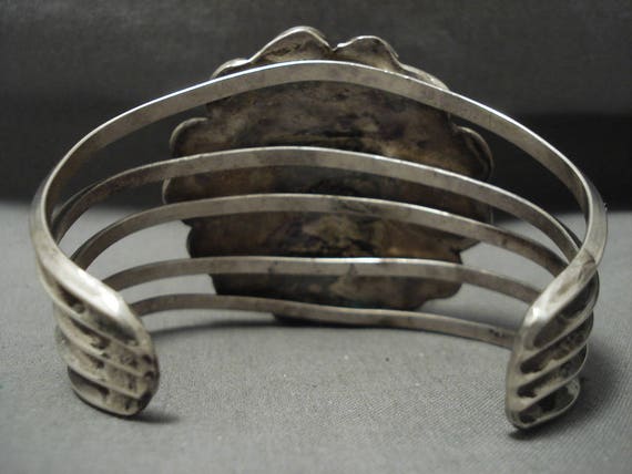 Swirling Galore Vintage Navajo Carico Lake Turquoise Native American Jewelry Silver Bracelet Swirling Galore Vintage Navajo Carico Lake Turquoise Native American Jewelry Silver Bracelet