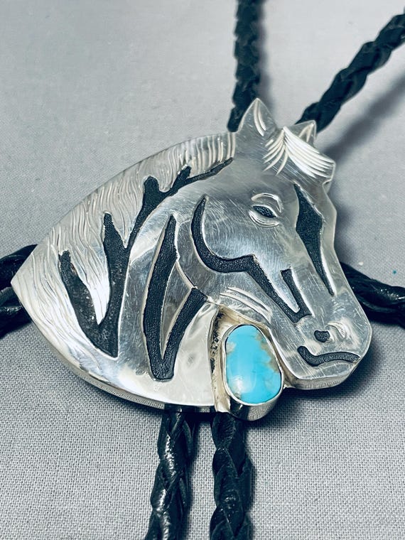 Rare Native American Navajo Handcarved Eagle Large Bolo Rare Native American Navajo Handcarved Eagle Large Bolo