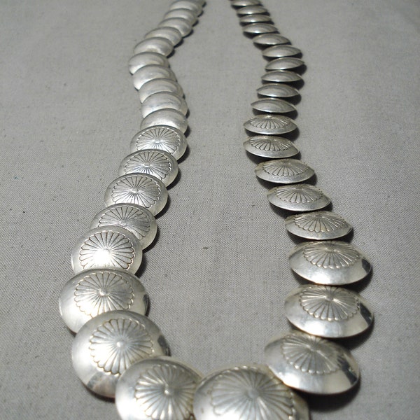 Attractive Vintage Native American Navajo Sterling Silver Necklace Old - Make An Offer!