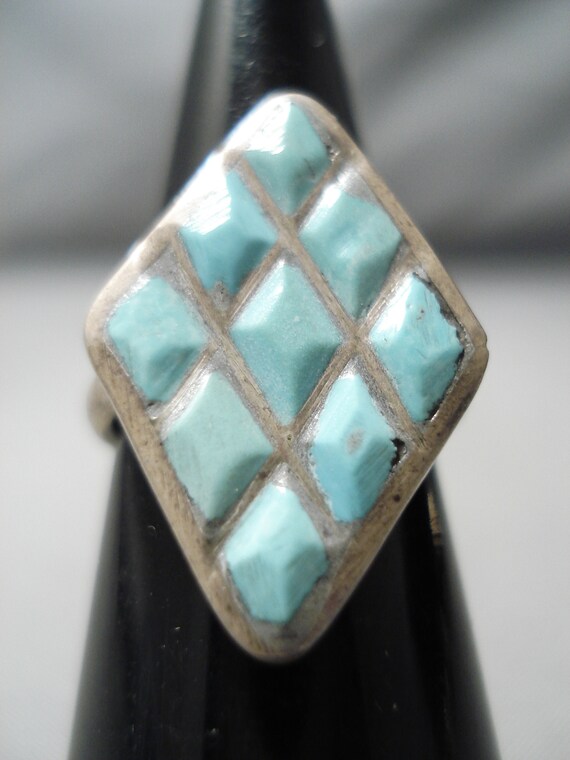 Intricate Vintage Zuni Native American Turquoise … - image 1