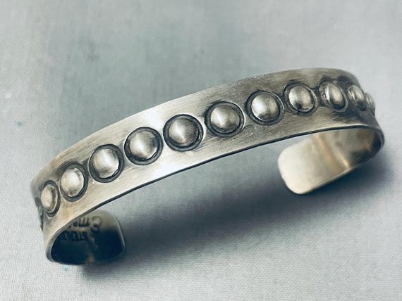 Fantastic Native American Navajo Signed Sterling Silver Emerson