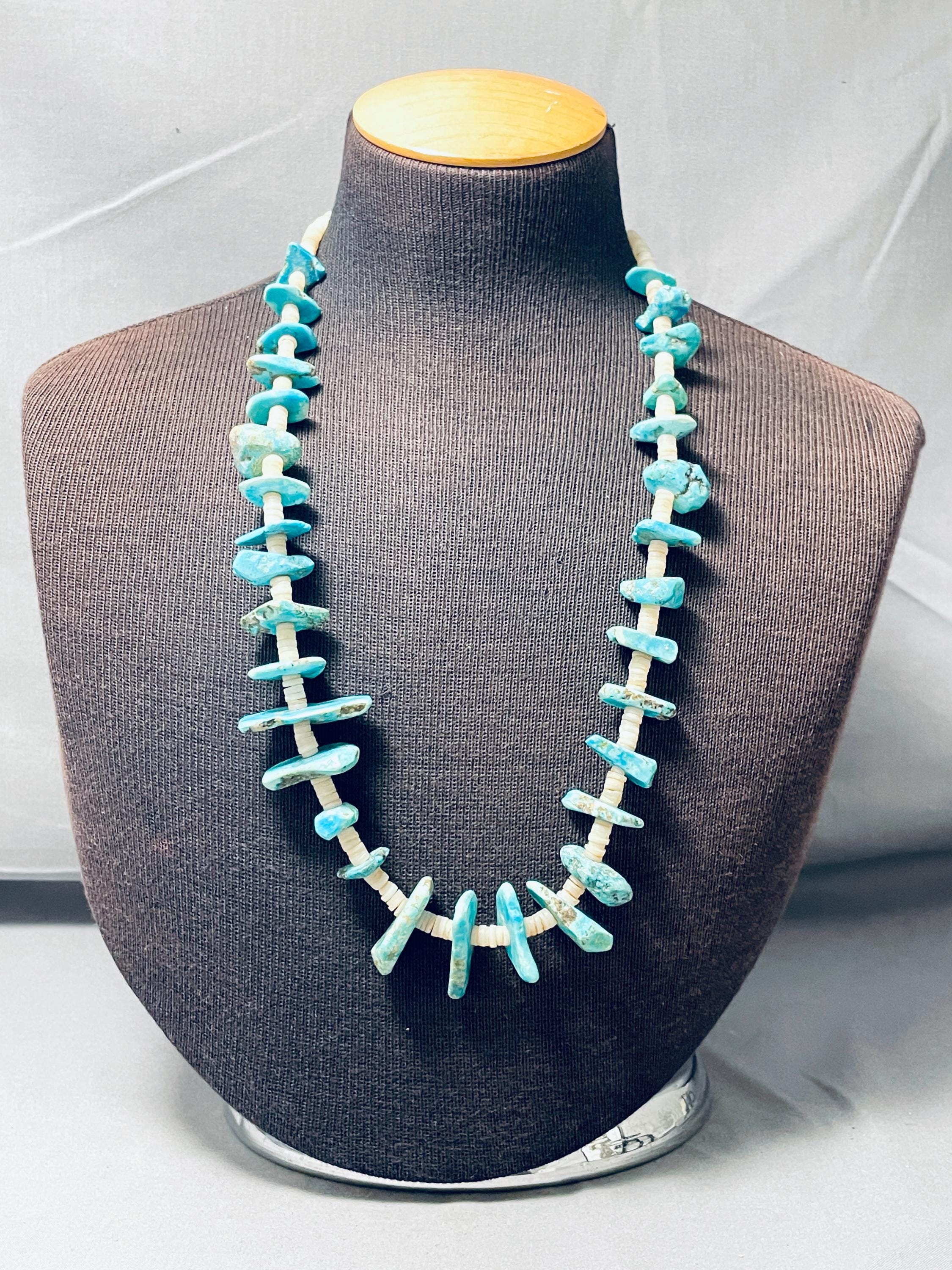 美品 Navajo Tahe ビーズワイヤー 1/20 12K GF×SV925 Traditional 92 Grams Vintage Native American Navajo Turquoise