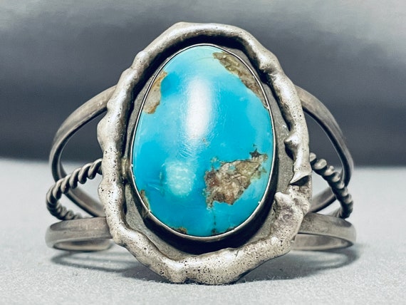 Fabulous Vintage Native American Navajo Blue Gem Turquoise Sterling Silver Wreath Necklace Fabulous Vintage Native American Navajo Blue Gem Turquoise Sterling Silver Wreath Necklace