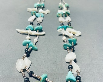 Native American Amazing Vintage Santo Domingo Royston Turquoise, Mother Of Pearl Necklace - Make An Offer!