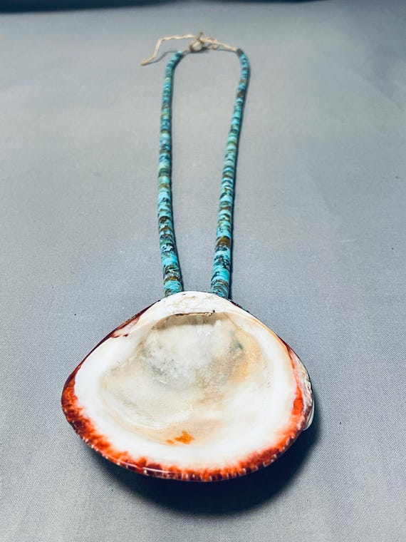 Native American Incredible Vintage Navajo Domingo Royston Turquoise Jet Shell Necklace Native American Incredible Vintage Navajo Domingo Royston Turquoise Jet Shell Necklace
