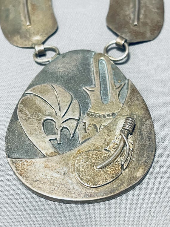 Important Walt Vandever Vintage Native American Navajo Sterling Silver Necklace Important Walt Vandever Vintage Native American Navajo Sterling Silver Necklace
