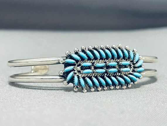 Remarkable Vintage Native American Zuni Blue Gem … - image 3