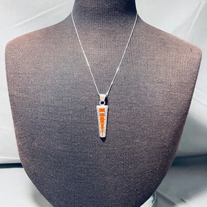 Fabulous Vintage Native American Navajo Coral Sterling Silver Necklace Make An Offer image 6