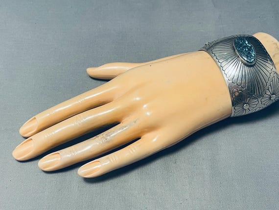 One Of The Best Vintage Native American Navajo Spiderweb Turquoise Sterling Silver Bracelet One Of The Best Vintage Native American Navajo Spiderweb Turquoise Sterling Silver Bracelet