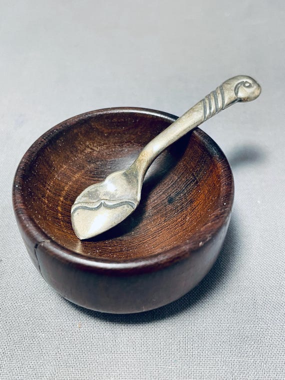 Important Vintage Native American Navajo Kenneth Begay Sterling Silver Salt Spoons Important Vintage Native American Navajo Kenneth Begay Sterling Silver Salt Spoons