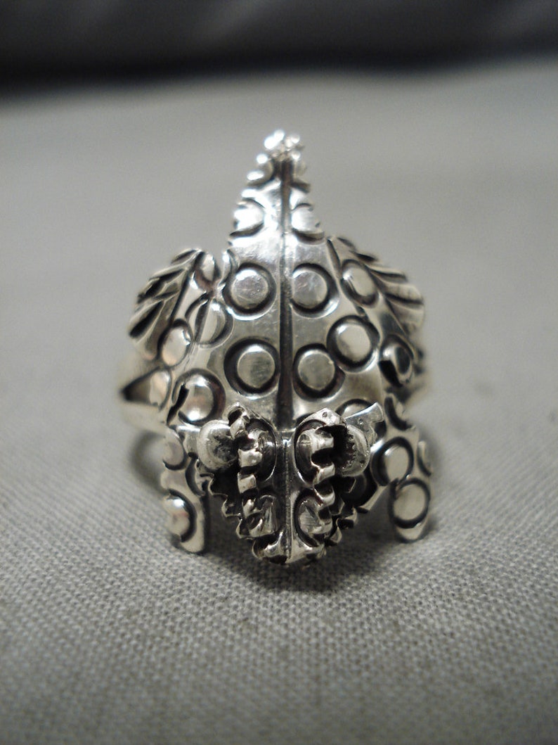 Important Navajo Horned Toad Sterling Silver Native American Ring