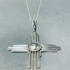 Astonishing Native American Navajo Sterling Silver Zia Necklace Signed Robert Yellowhorse Astonishing Native American Navajo Sterling Silver Zia Necklace Signed Robert Yellowhorse
