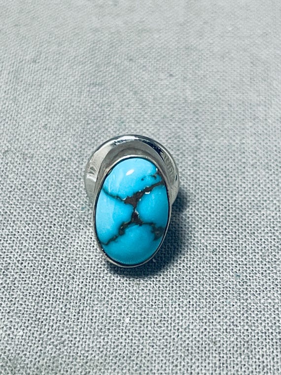 Colossal Mens Turquoise Pool Sterling Silver Native American Navajo Bolo Tie Colossal Mens Turquoise Pool Sterling Silver Native American Navajo Bolo Tie