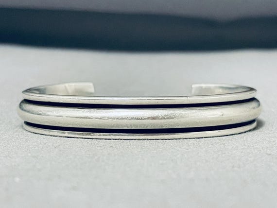 Juan Willie Vintage Native American Navajo Sterling Silver Bracelet Juan Willie Vintage Native American Navajo Sterling Silver Bracelet
