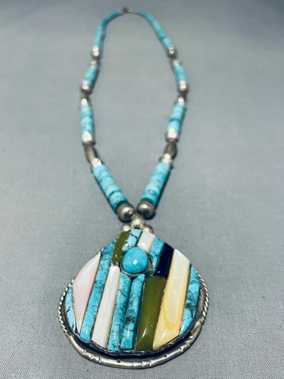 Native American Very Rare Matt Coriz Vintage Santo Domingo Turquoise Sterling Silver Bracelet Native American Very Rare Matt Coriz Vintage Santo Domingo Turquoise Sterling Silver Bracelet