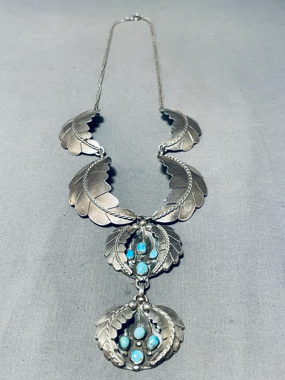 One Of The Finest Native American Navajo Sterling Silver Hand Tooled Necklace One Of The Finest Native American Navajo Sterling Silver Hand Tooled Necklace