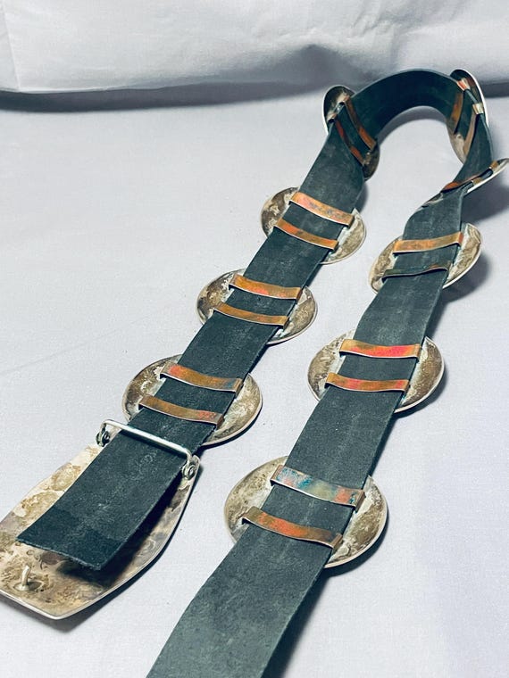 Biggest Best Vintage Native American Hopi 618 Gram Sterling Silver Concho Belt Old Biggest Best Vintage Native American Hopi 618 Gram Sterling Silver Concho Belt Old