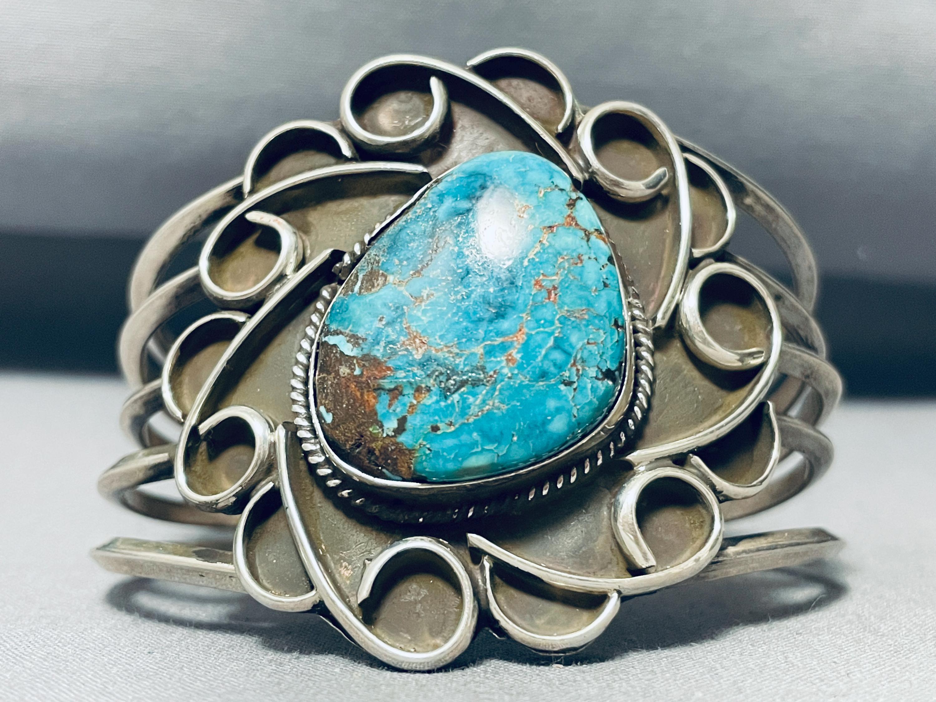 Immense 157 Grams Native American Navajo Sterling Silver Handcarved Concho Bracelet Immense 157 Grams Native American Navajo Sterling Silver Handcarved Concho Bracelet