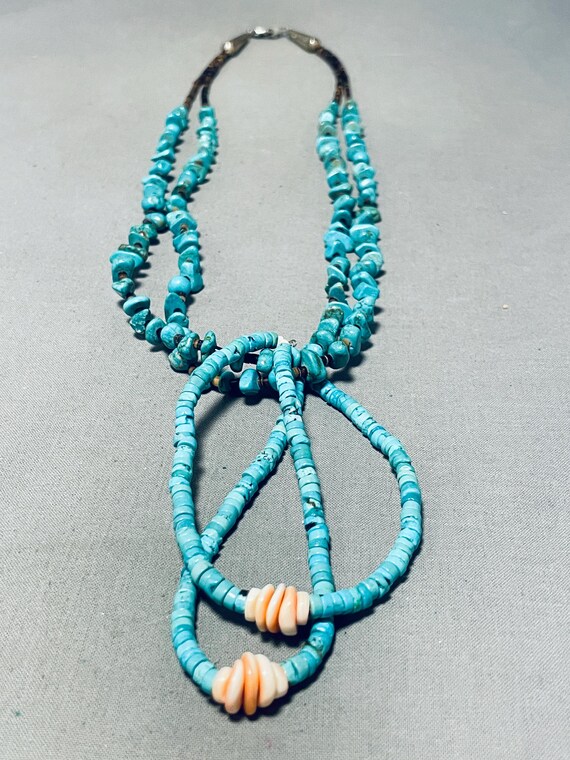 Brilliant Vintage Native American Navajo Lapis Turquoise Sterling Silver Necklace Old Brilliant Vintage Native American Navajo Lapis Turquoise Sterling Silver Necklace Old
