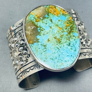 Jaw-dropping San Felipe Royston Turquoise Sterling Silver Bracelet Signed Jaw-dropping San Felipe Royston Turquoise Sterling Silver Bracelet Signed