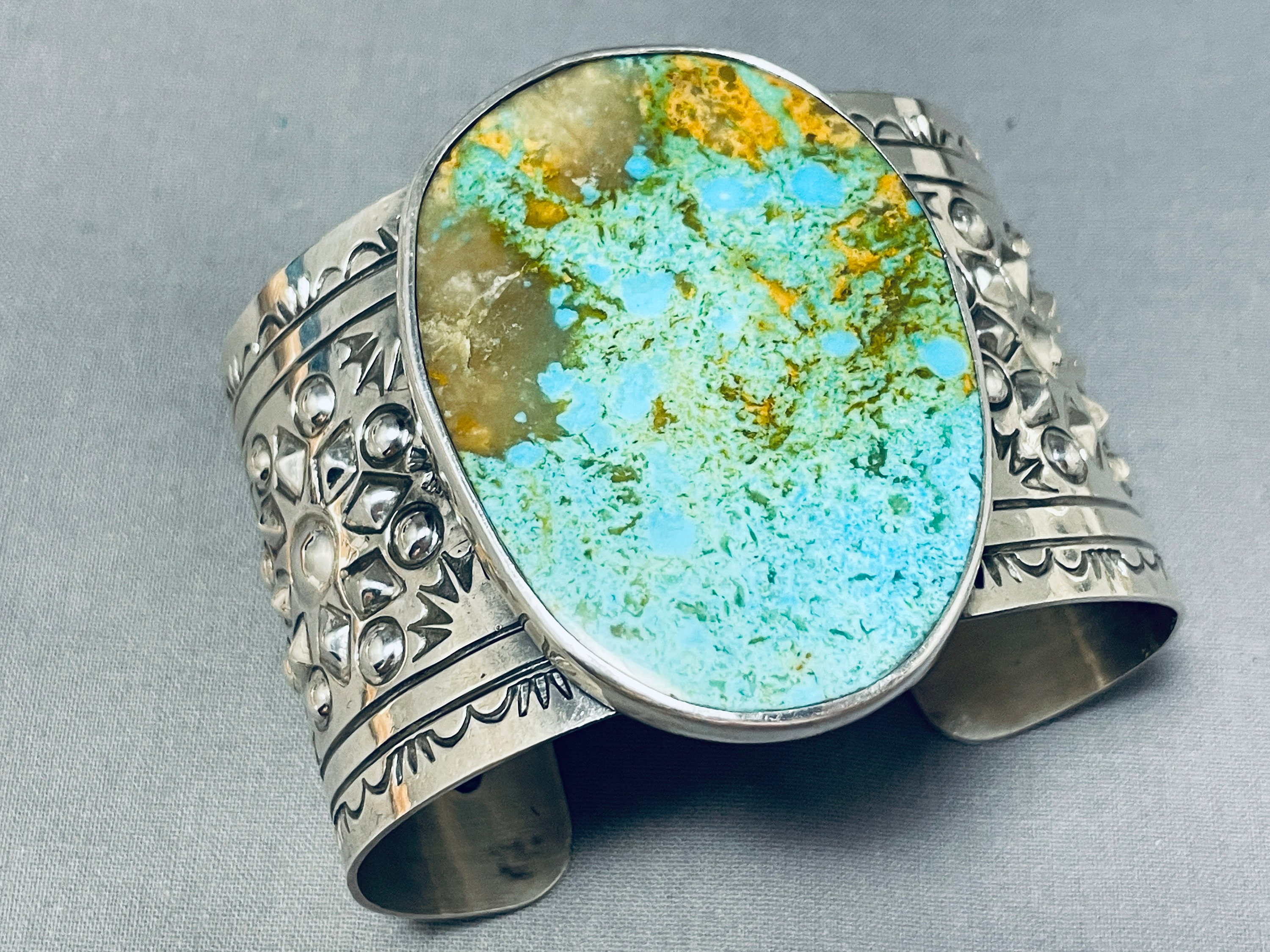 Jaw-dropping San Felipe Royston Turquoise Sterling Silver Bracelet Signed Jaw-dropping San Felipe Royston Turquoise Sterling Silver Bracelet Signed
