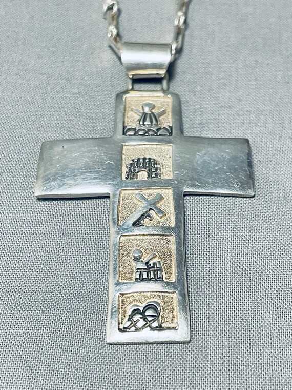 Important!! Vintage Navajo Sorrowful Mystery Sterling Silver Bracelet Important!! Vintage Navajo Sorrowful Mystery Sterling Silver Bracelet