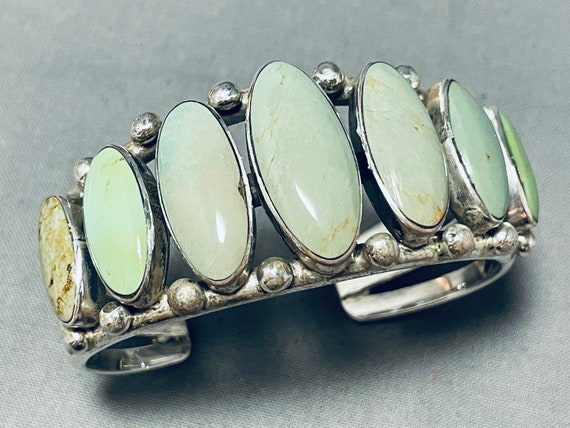 Stunning Vintage Native American Navajo 7 Royston Turquoise Sterling Silver Bracelet Stunning Vintage Native American Navajo 7 Royston Turquoise Sterling Silver Bracelet