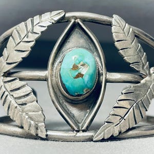 Opulent And Important Vintage Navajo 'Earth #8 Turquoise' Native American Jewelry Silver Bracelet Old Opulent And Important Vintage Navajo 'Earth #8 Turquoise' Native American Jewelry Silver Bracelet Old
