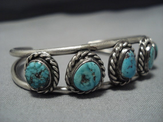 Amazing Vintage Navajo Turquuoise Sterling Silver… - image 3