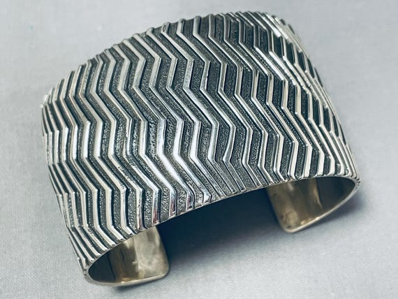 Freddy Douglas Native American Navajo Signed Sterling Silver Bracelet Freddy Douglas Native American Navajo Signed Sterling Silver Bracelet