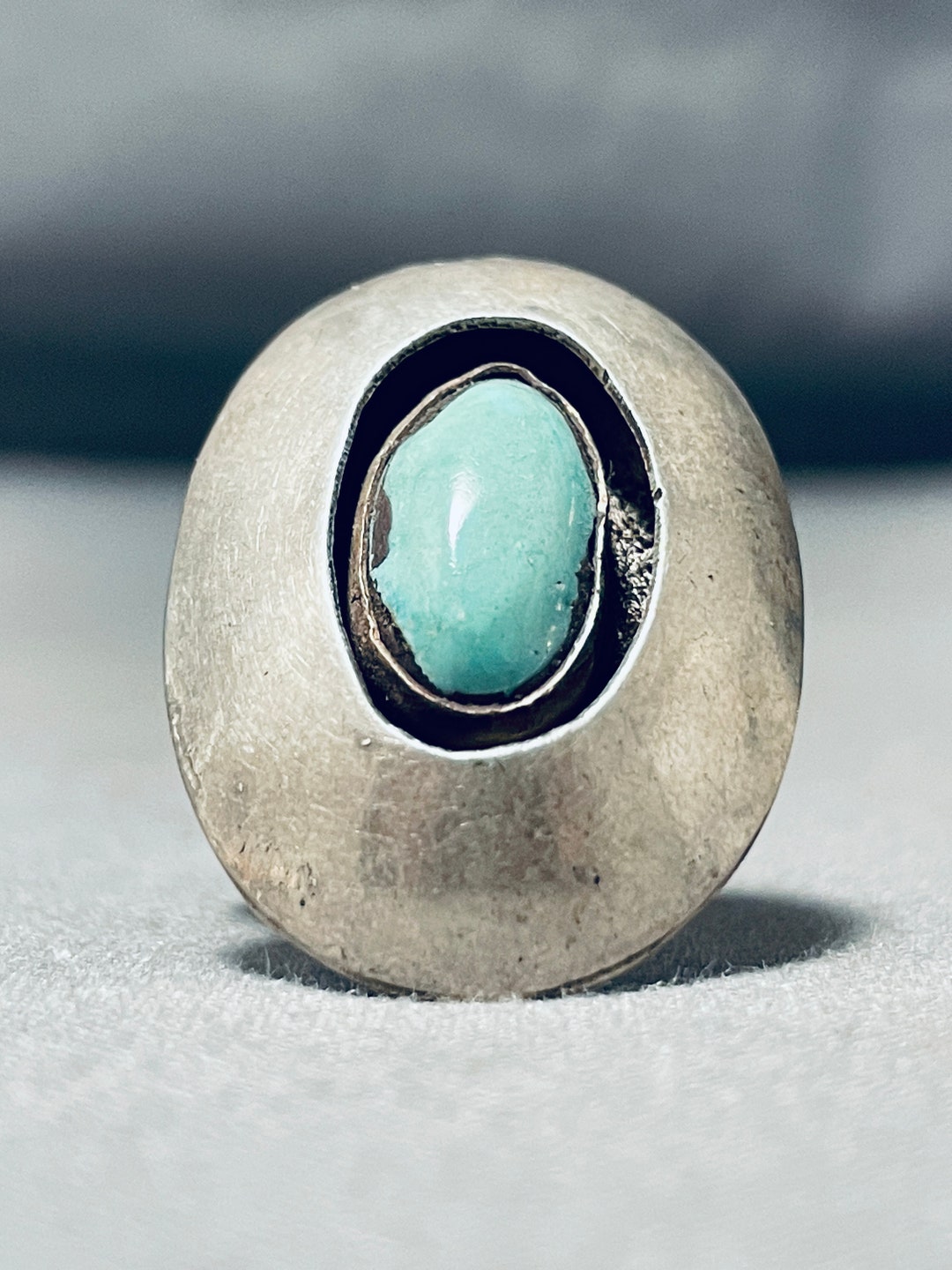 Shadowbox Vintage Native American Navajo Turquoise Sterling Silver Ring ...