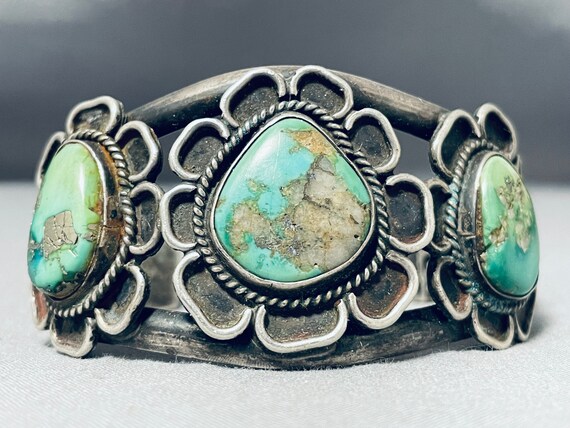 Authentic Native American Silver & Turquoise Bracelet