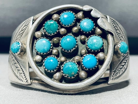 One Of The Most Amazing Vintage Navajo Crow Springs Turquoise Native American Jewelry Silver Bracelet One Of The Most Amazing Vintage Navajo Crow Springs Turquoise Native American Jewelry Silver Bracelet