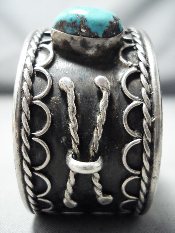 Lasso Love Vintage Native American Navajo Turquoise Sterling Silver Bracelet Old Lasso Love Vintage Native American Navajo Turquoise Sterling Silver Bracelet Old