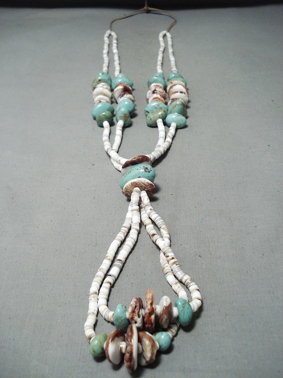 Phenomenal Santo Domingo Native American Turquoise Spiny Oyster Necklace Phenomenal Santo Domingo Native American Turquoise Spiny Oyster Necklace