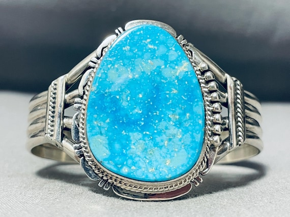 Native American Ocean Blue Navajo Jerr Nelson Sterling Silver Bracelet Cuff Native American Ocean Blue Navajo Jerr Nelson Sterling Silver Bracelet Cuff