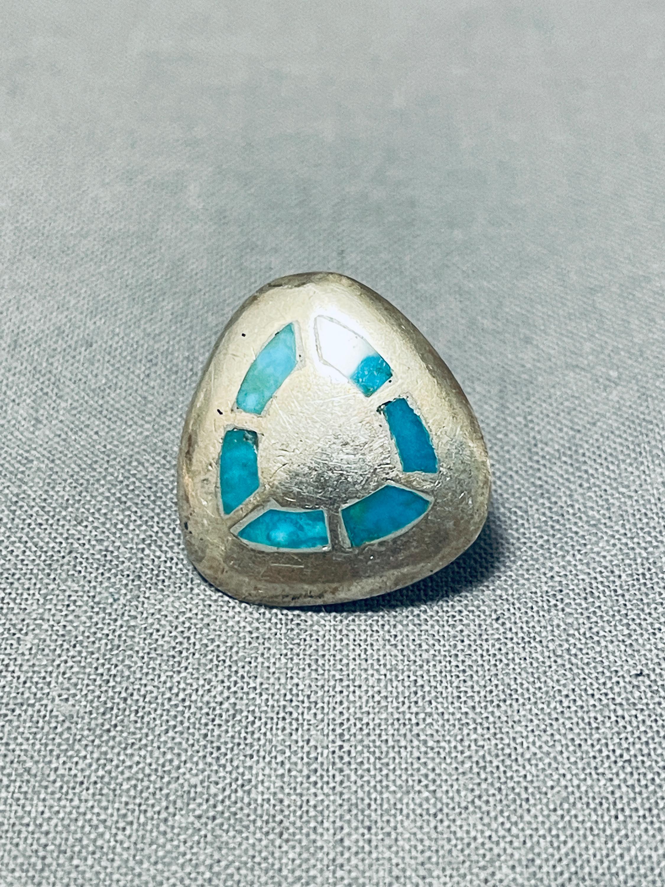 INDIAN JEWELRY NAVAJO sterling バックル 925 Impressive Vintage Native American Navajo Blue Gem Turquoise