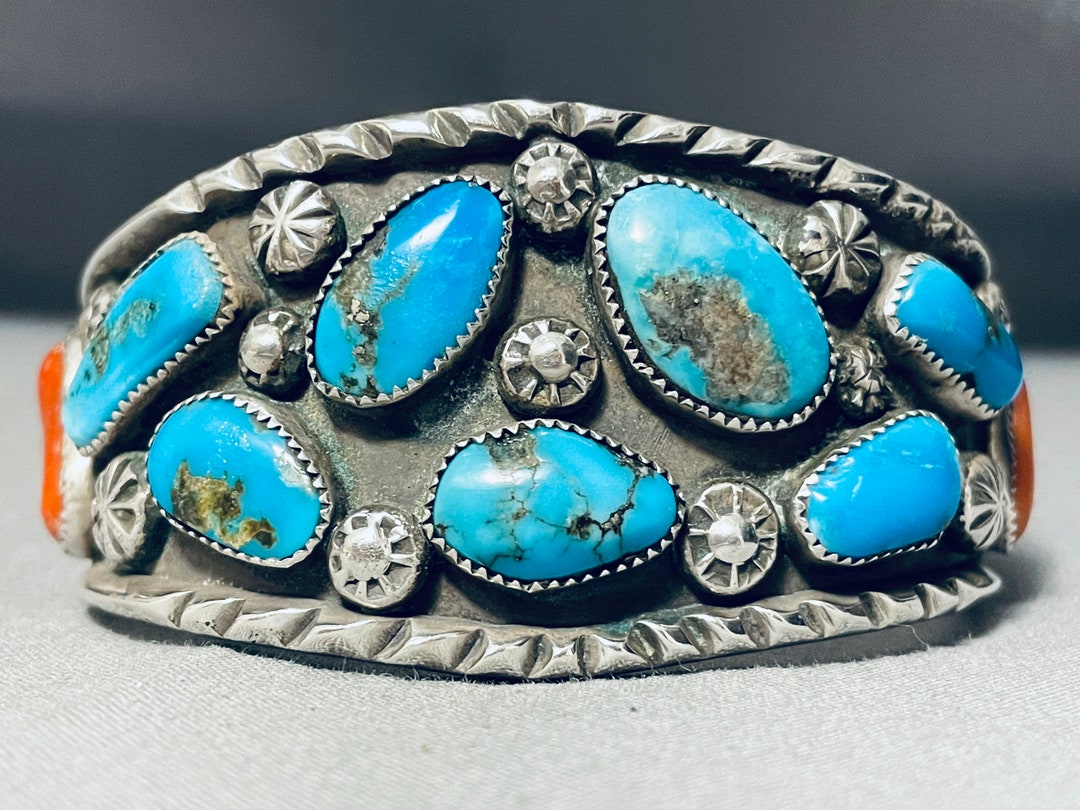 Important Vintage Navajo Jimmy Begay Turquoise Native American Jewelry Silver Bracelet Important Vintage Navajo Jimmy Begay Turquoise Native American Jewelry Silver Bracelet