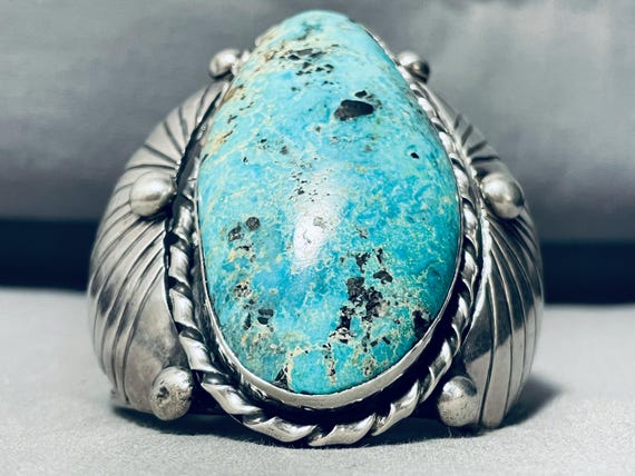 Old Deposit #8 Turquoise!! Vintage Native American Navajo Sterling Silver Bracelet Old Deposit #8 Turquoise!! Vintage Native American Navajo Sterling Silver Bracelet
