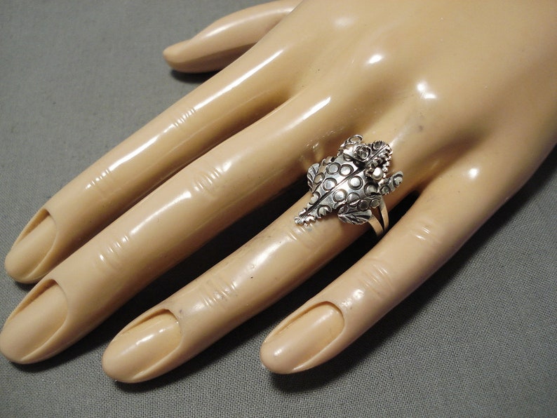 Important Navajo Horned Toad Sterling Silver Native American Ring