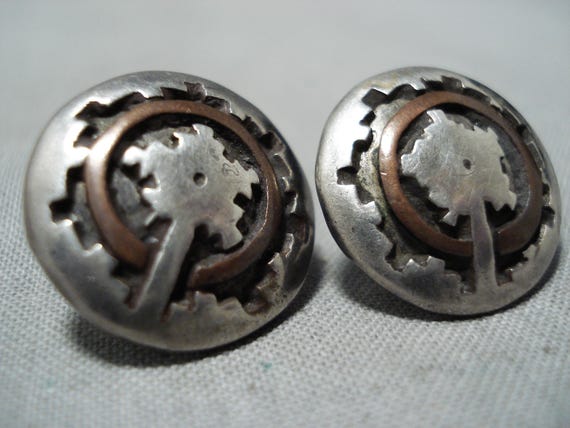 Incredible Vintage Native American Navajo Sterling Silver Wedding Basket Earrings Old Incredible Vintage Native American Navajo Sterling Silver Wedding Basket Earrings Old