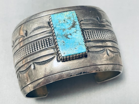 Thick Hand Tooled Vintage Native American Navajo Sterling Silver Bracelet Thick Hand Tooled Vintage Native American Navajo Sterling Silver Bracelet