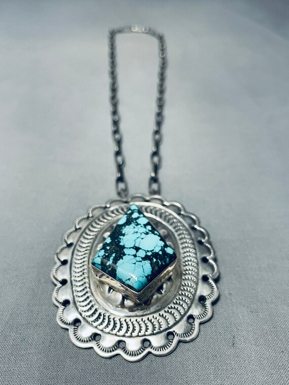 Best Vintage Native American Navajo Triangle Damale Turquoise Sterling Silver Bracelet Old Best Vintage Native American Navajo Triangle Damale Turquoise Sterling Silver Bracelet Old