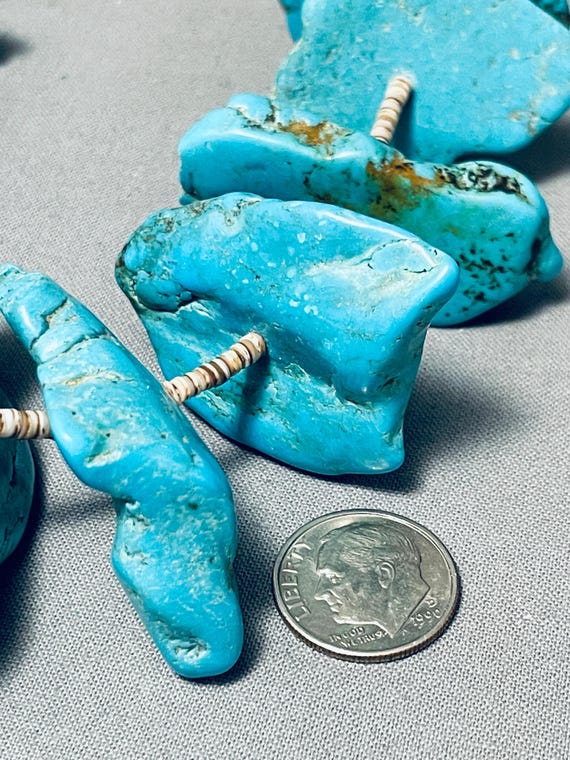 212 Gram Vintage Navajo Chunky Nugget Heishi Native American Necklace Old 212 Gram Vintage Navajo Chunky Nugget Heishi Native American Necklace Old