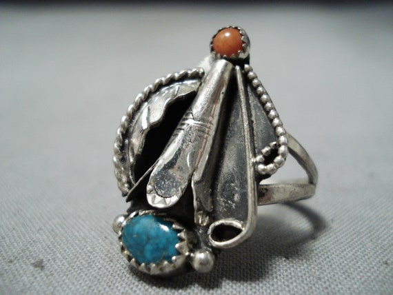 Amazing Vintage Native American Navajo Turquoise … - image 4