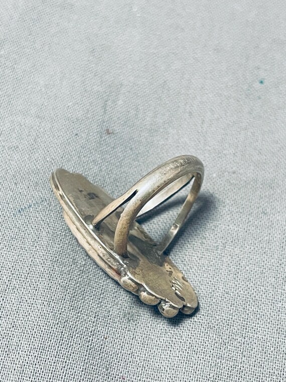 Exquisite Vintage Native American Navajo Mother Of Pearl Sterling Silver Ring Old Exquisite Vintage Native American Navajo Mother Of Pearl Sterling Silver Ring Old