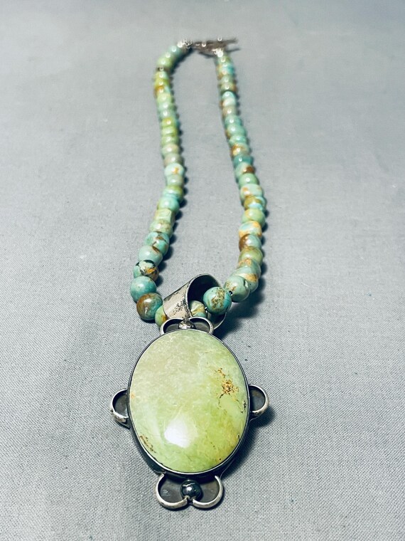 Hypnotic Native American Navajo 8 Turquoise Sterling Silver Necklace Hypnotic Native American Navajo 8 Turquoise Sterling Silver Necklace